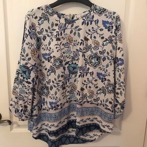 Blue and white blouse